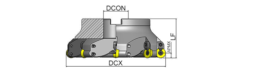 AKKO AFMRC-RD Face and Copy Mill - dimension drawing