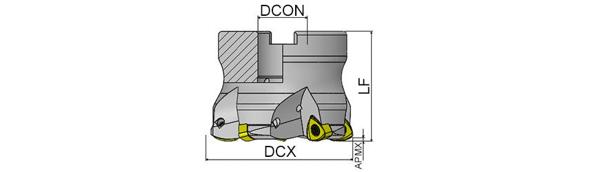 AKKO AHFM-BL1205 High Feed Face Mill - dimension drawing