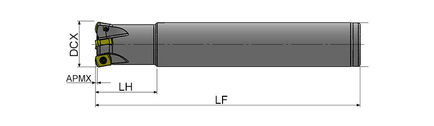 AKKO AHFM-BL S-System High Feed End Mill - dimension drawing