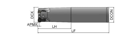 AKKO AHFM-WD0603 S-System High Feed End Mill - dimension drawing