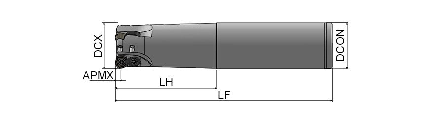 AKKO AHFM-WD0603 S-System High Feed End Mill - dimension drawing