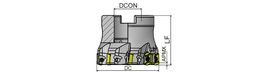 AKKO AHFM-EP High Feed Face Mill - dimension drawing