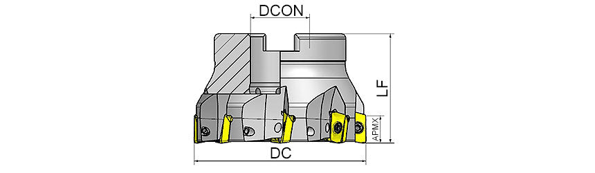 AKKO AHFM-JD1003 High Feed Face Mill - dimension drawing