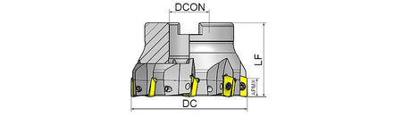 AKKO AHFM-JD1003 High Feed Face Mill - dimension drawing
