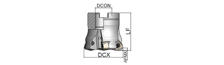 AKKO AHFML-WN High Feed Face Mill - dimension drawing