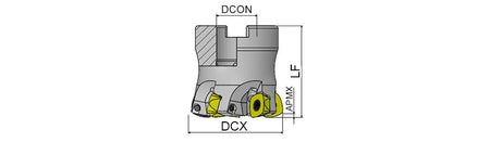 AKKO AHFM-SD High Feed Face Mill - dimension drawing