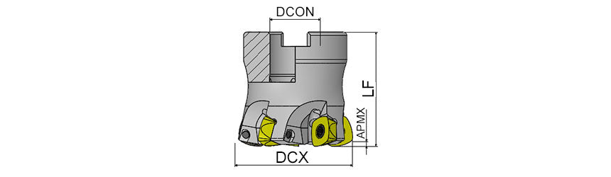 AKKO AHFM-SD High Feed Face Mill - dimension drawing