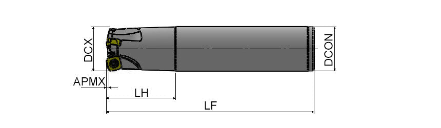 AKKO AHFM-SP0735 S-System High Feed End Mill - dimension drawing