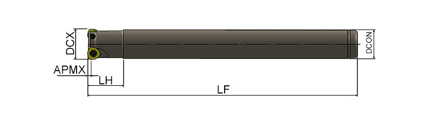 AKKO AHFM-WO04T2D S-System High Feed End Mill - dimension drawing