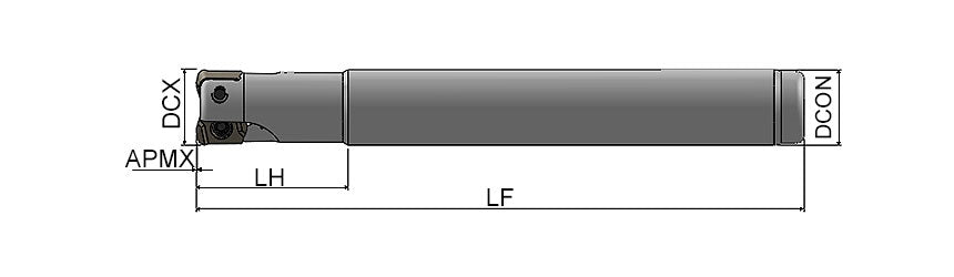 AKKO AHFM-YO0602 S-System High Feed End Mill - dimension drawing