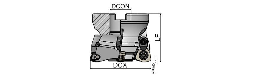 AKKO AHFMC-JD High Feed Face Mill - dimension drawing
