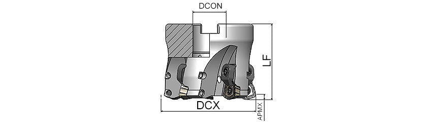 AKKO AHFMC-WD High Feed Face Mill - dimension drawing