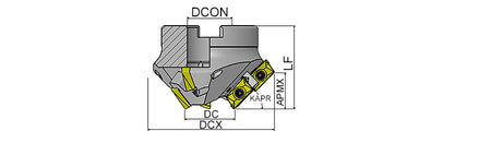 AKKO AHM-CHAMFER Helix Chamfer Milling Tool - dimension drawing