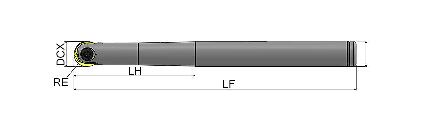 AKKO APMR-P Ball Nose End Mill - dimension drawing