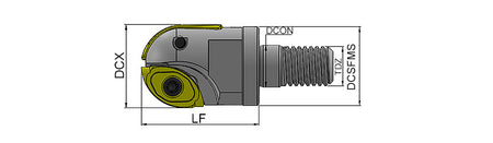 AKKO APMR-SWB Ball Nose Modular End Mill - dimension drawing