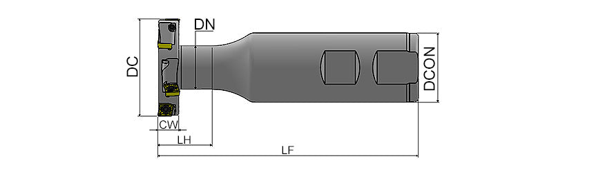 AKKO ATSM90-CC T-Slot Milling Cutter - dimension drawing