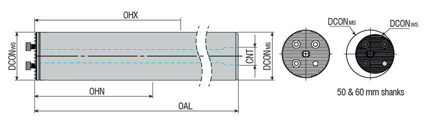 AKKO ATTB Antivibration Boring Bar - dimension drawing