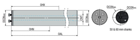 AKKO ATTB Antivibration Boring Bar - dimension drawing