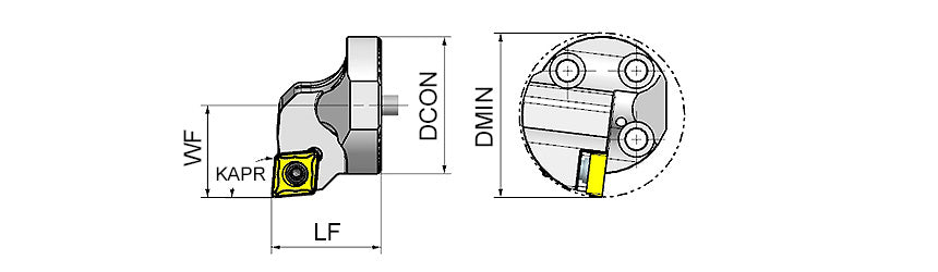 AKKO ATTC-SCLCR/L Antivibration Boring Bar - dimension drawing