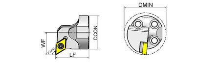 AKKO ATTC-SDUCR/L Antivibration Boring Bar - dimension drawing