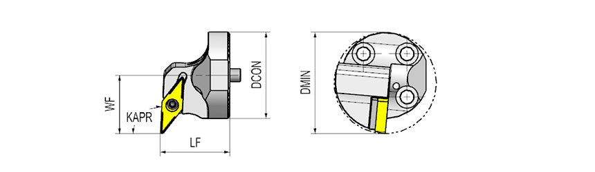 AKKO ATTC-SVUCR/L Antivibration Boring Bar - dimension drawing