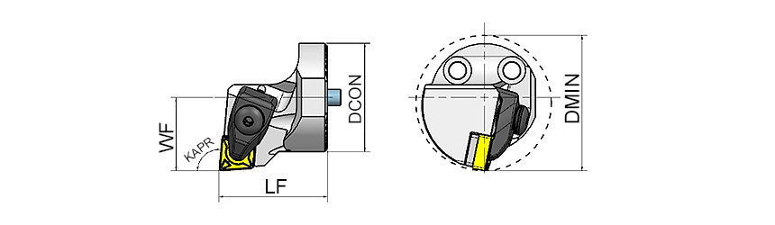 AKKO ATTC-TCLNR/L Antivibration Boring Bar - dimension drawing
