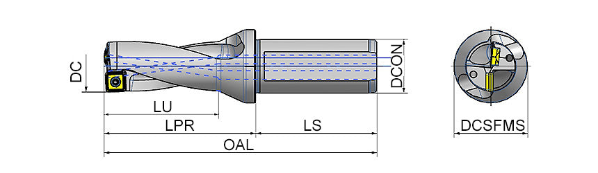 AKKO ATUM-XD2-KDR ATUM Indexable Drill (U-Drill) - dimension drawing