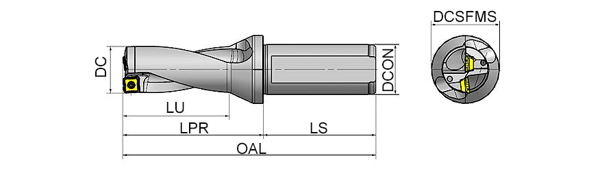AKKO ATUM-XD2-SOMT ATUM Indexable Drill (U-Drill) - dimension drawing