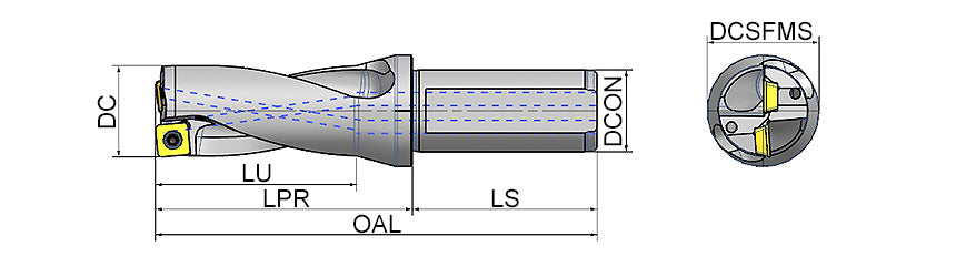 AKKO ATUM-XD2-SP ATUM Indexable Drill (U-Drill) - dimension drawing