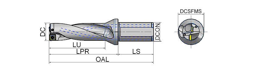 AKKO ATUM-XD3-880 ATUM Indexable Drill (U-Drill) - dimension drawing