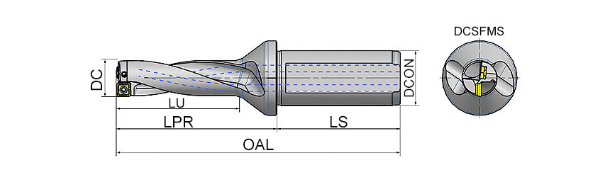 AKKO ATUM-XD3-KDR ATUM Indexable Drill (U-Drill) - dimension drawing