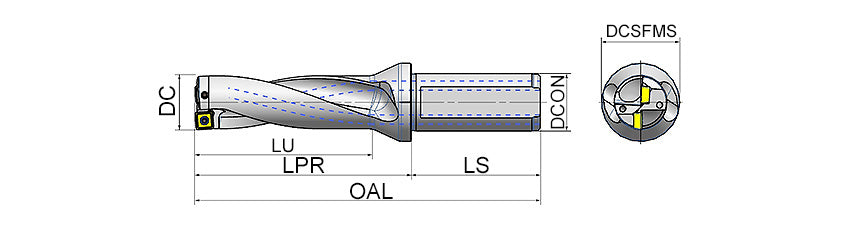 AKKO ATUM-XD3-SO ATUM Indexable Drill (U-Drill) - dimension drawing