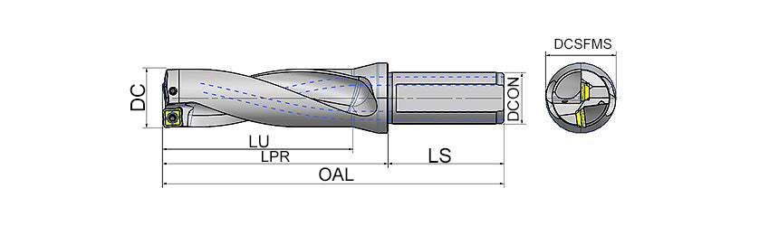 AKKO ATUM-XD3-SOMT ATUM Indexable Drill (U-Drill) - dimension drawing