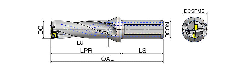 AKKO ATUM-XD3-SPGT ATUM Indexable Drill (U-Drill) - dimension drawing