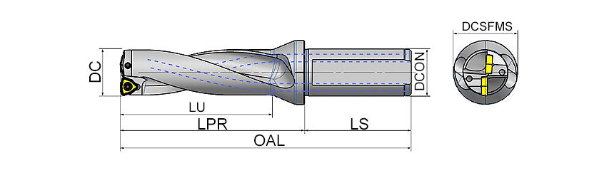 AKKO ATUM-XD3-WCM ATUM Indexable Drill (U-Drill) - dimension drawing