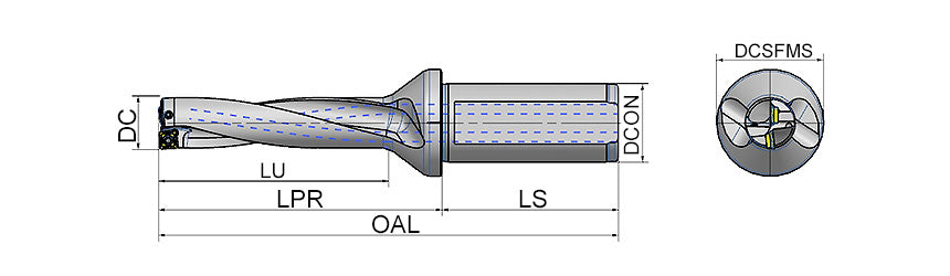 AKKO ATUM-XD4-SOMT ATUM Indexable Drill (U-Drill) - dimension drawing