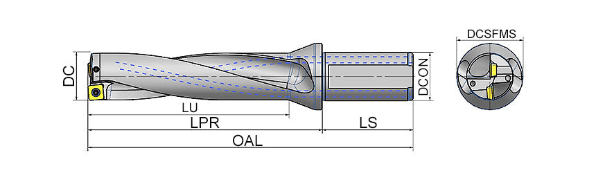 AKKO ATUM-XD4-SP ATUM Indexable Drill (U-Drill) - dimension drawing