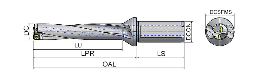 AKKO ATUM-XD5-SOMT ATUM Indexable Drill (U-Drill) - dimension drawing