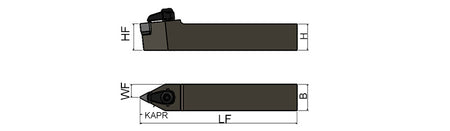 AKKO CDNNN C-System External Turning Toolholder - dimension drawing