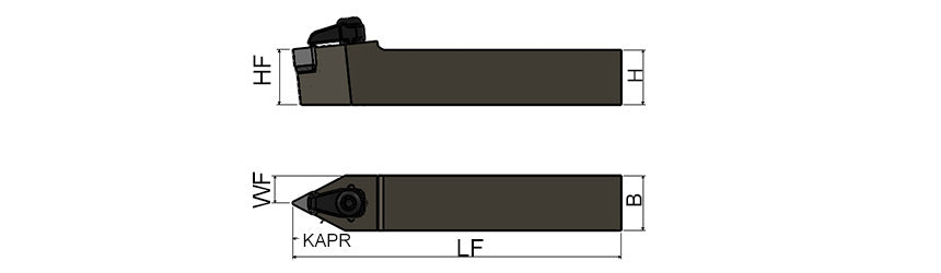 AKKO CDNNN C-System External Turning Toolholder - dimension drawing