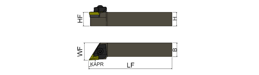 AKKO CKJNR/L C-System External Turning Toolholder - dimension drawing