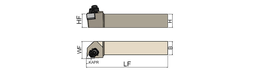 AKKO CTJNR/L C-System External Turning Toolholder - dimension drawing