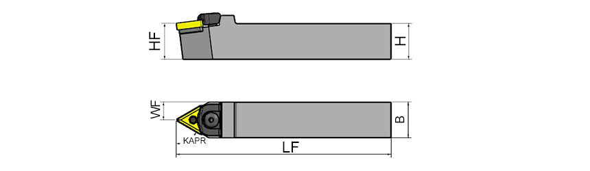 AKKO MTENN M-System External Turning Toolholder - dimension drawing