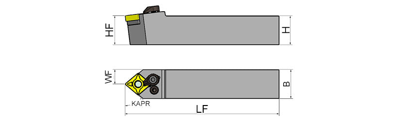 AKKO PCMNN P-System External Turning Toolholder - dimension drawing