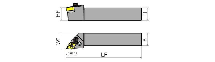AKKO PDJNR/L P-System External Turning Toolholder - dimension drawing