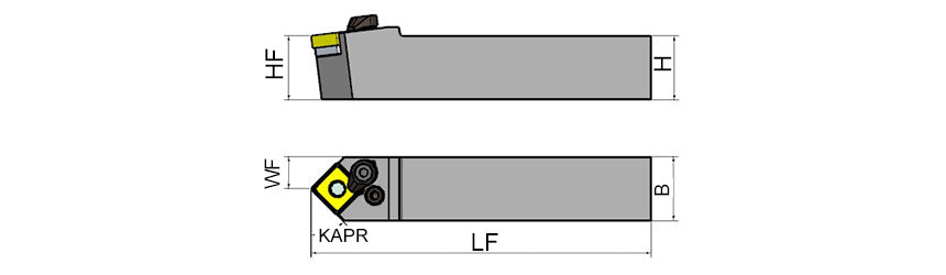 AKKO PSDNN P-System External Turning Toolholder - dimension drawing