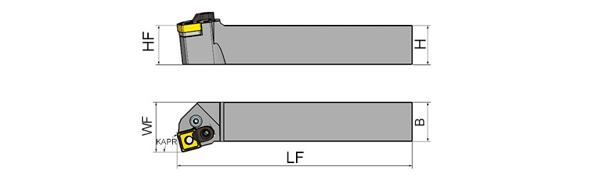 AKKO PSKNR/L P-System External Turning Toolholder - dimension drawing