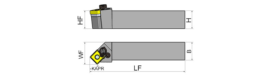 AKKO PSSNR/L P-System External Turning Toolholder - dimension drawing