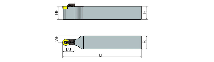 AKKO SRDCN S-System External Turning Toolholder - dimension drawing