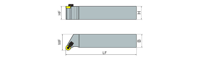 AKKO SRGCR/L S-System External Turning Toolholder - dimension drawing